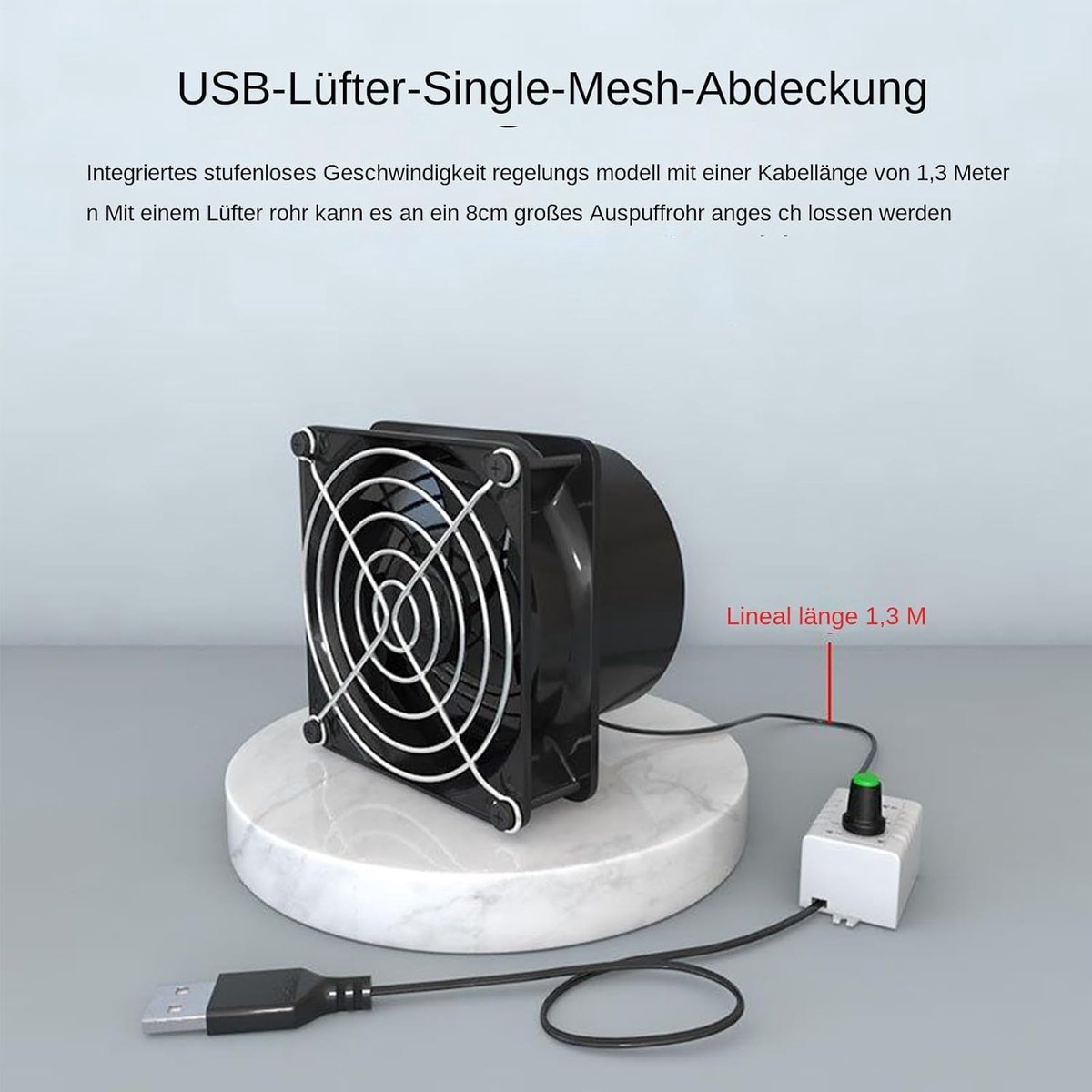 Afzuigventilator - Luchtverfrisser - Schone Lucht - Draagbaar Ontwerp - 8 cm - Zilver