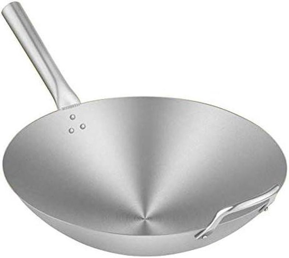 Roestvrijstalen Wok - Koekenpan - Thuis Koken - Antislip Handgrepen - 40 cm - Zilver