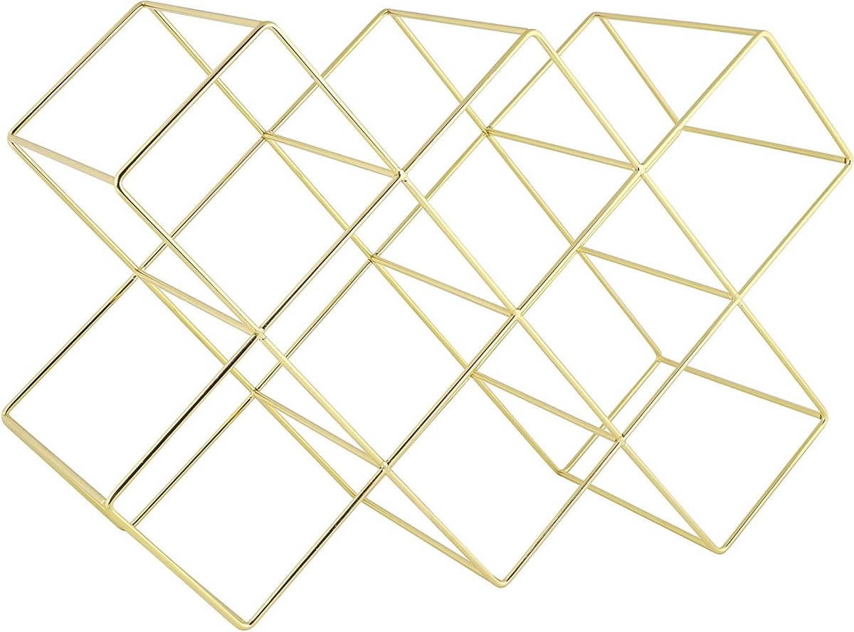 Wijnrek - Flessenhouder - Wijnen Presenteren - Stabiele Constructie - Voor 8 Flessen - Goud