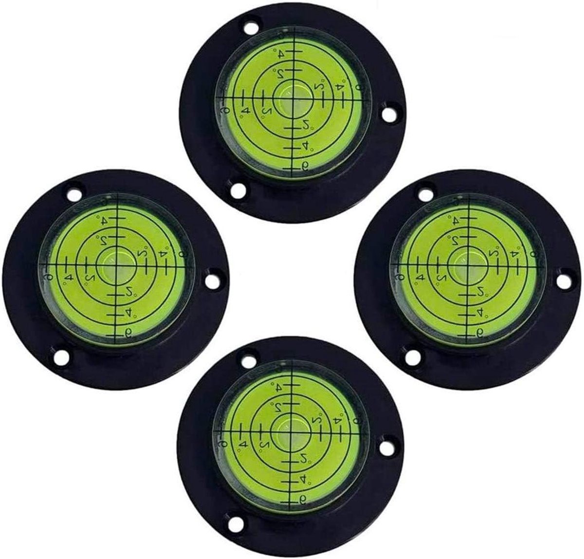 Waterpas Bubble - Meetinstrument Rond - Precisie Meten - Montage Gat - 50mm Diameter - Zwart