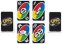 Verschillende UNO All Wild speelkaarten, waaronder skip, omkeer, +2, dubbele skip en een wild kaart.