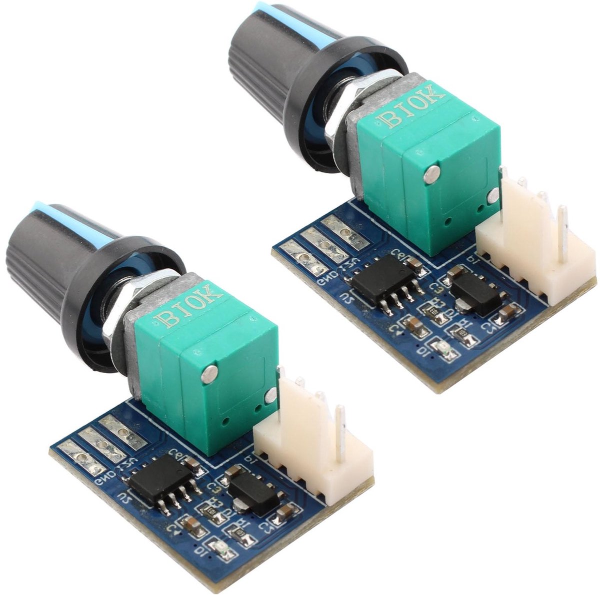 2-Pack PWM Ventilator Snelheidsregelaar, DC 0-12V 4-Draad PC CPU Ventilator Snelheidsregelaar voor PC Behuizing met Hoge Prestaties