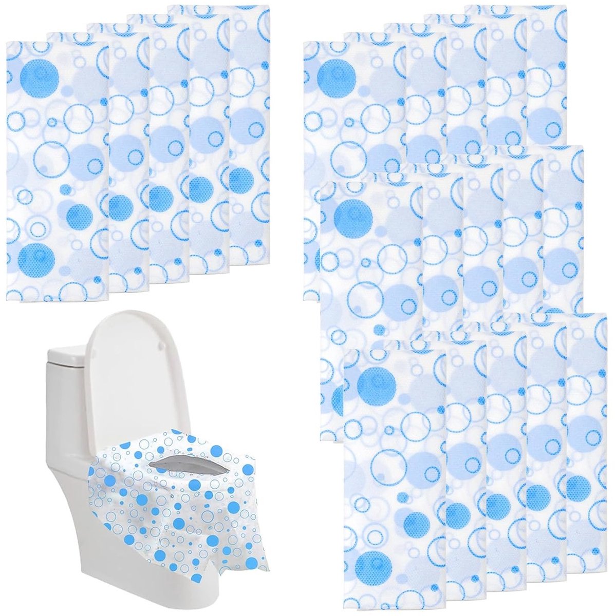 20 Stuks Wegwerp Toiletbrillen, Universele Toiletbril Covers voor Training, Ziekenhuizen en Kantoorgebruik