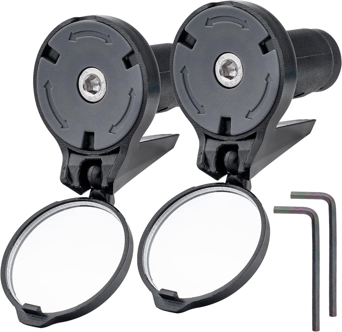 Verstelbare HD Convex Achteruitkijkspiegels Set van 2 voor Racefietsen en Mountainbikes, Handlebar End Accessoire