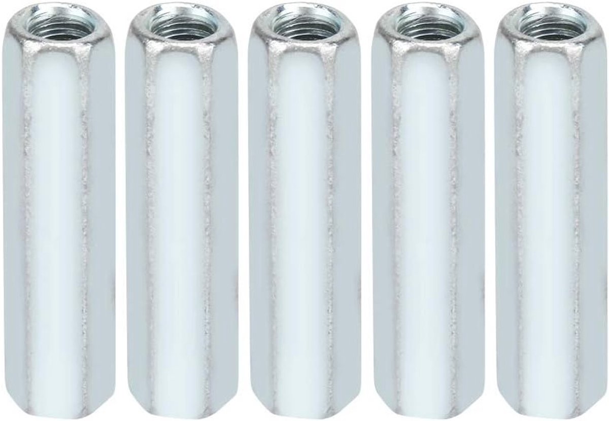 M6 x 40 Lange Moeren - 5 Stuks Hexagonale Schuifmoeren voor Draadverbindingen en Bevestigingen