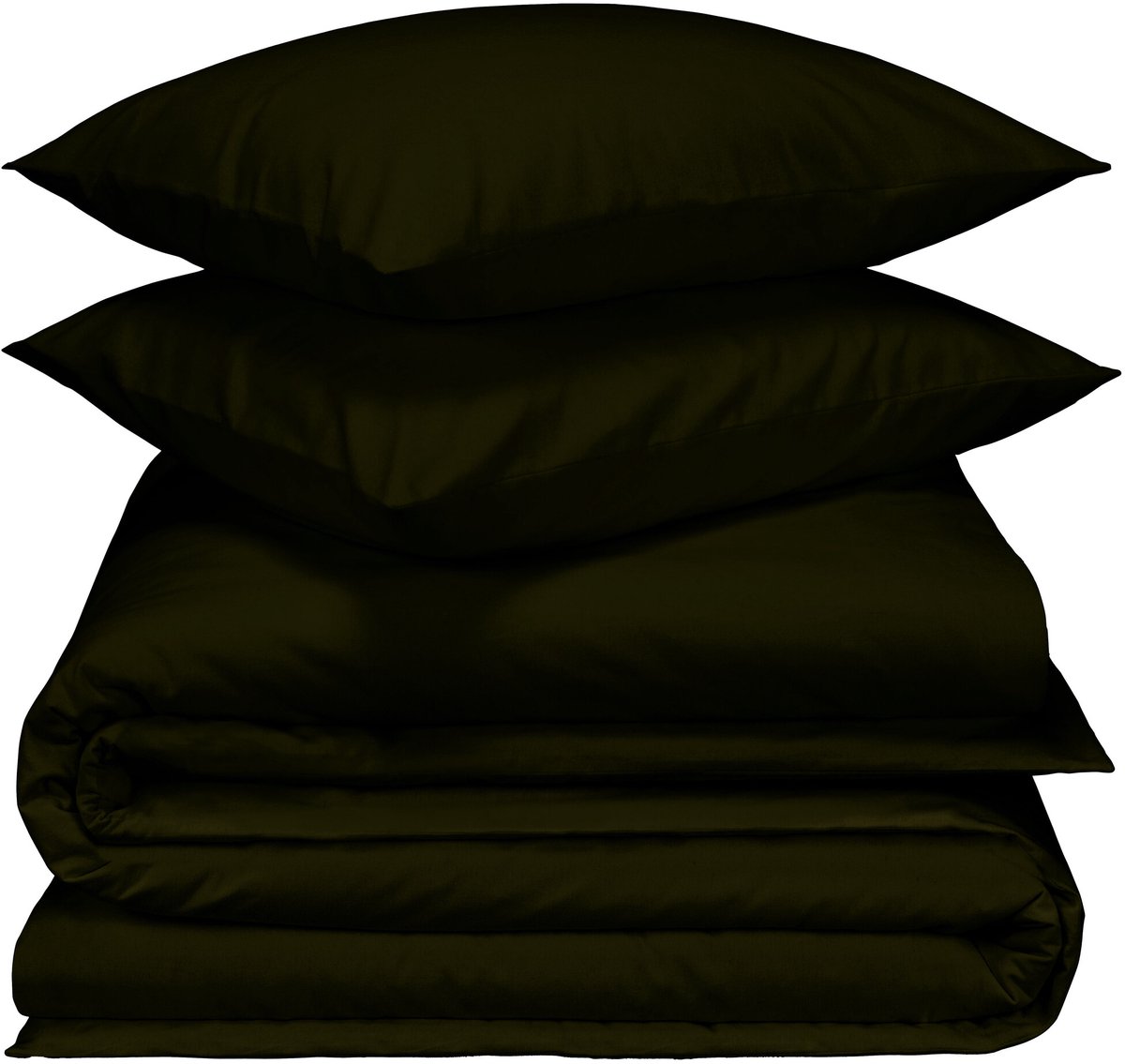 De Witte Lietaer Dekbedovertrek Laura Khaki - 260 x 240 + 2 st. 60 x 70 cm - Katoen Flanel Groen