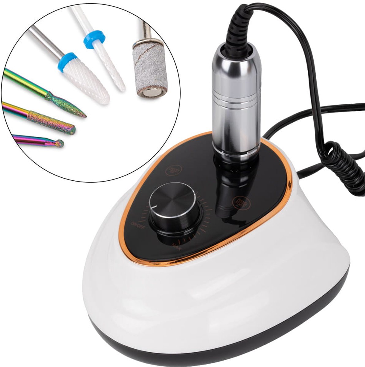 GNB-LAB M5 Serie - Nagelfrees - 65W - 35.000 RPM - Wit/Zwart