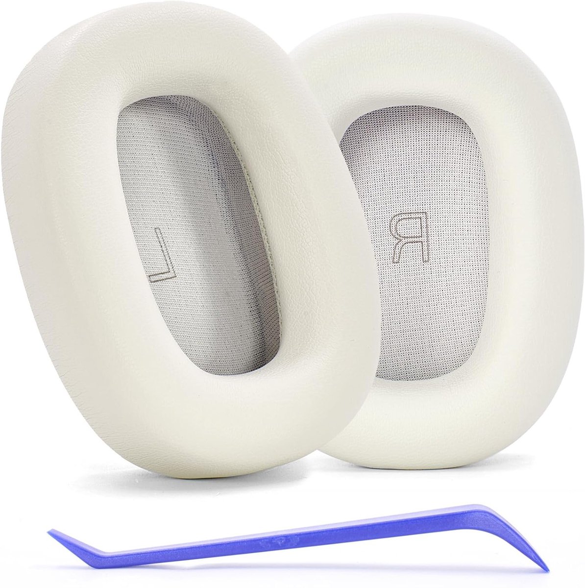 Vervangende Oorkussens voor Bowers & Wilkins Px7 S3 Hoofdtelefoon, Zacht Leer, Geluidsisolatie en Comfortabele Pasvorm (Canvas Wit)