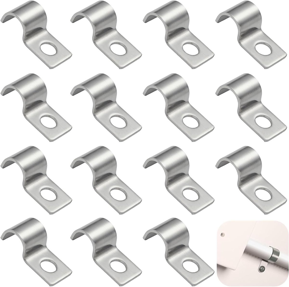 Metalen buisklemmen voor het bevestigen van leidingen en kabels - enkele gaten, 10mm, stevige montageoplossingen