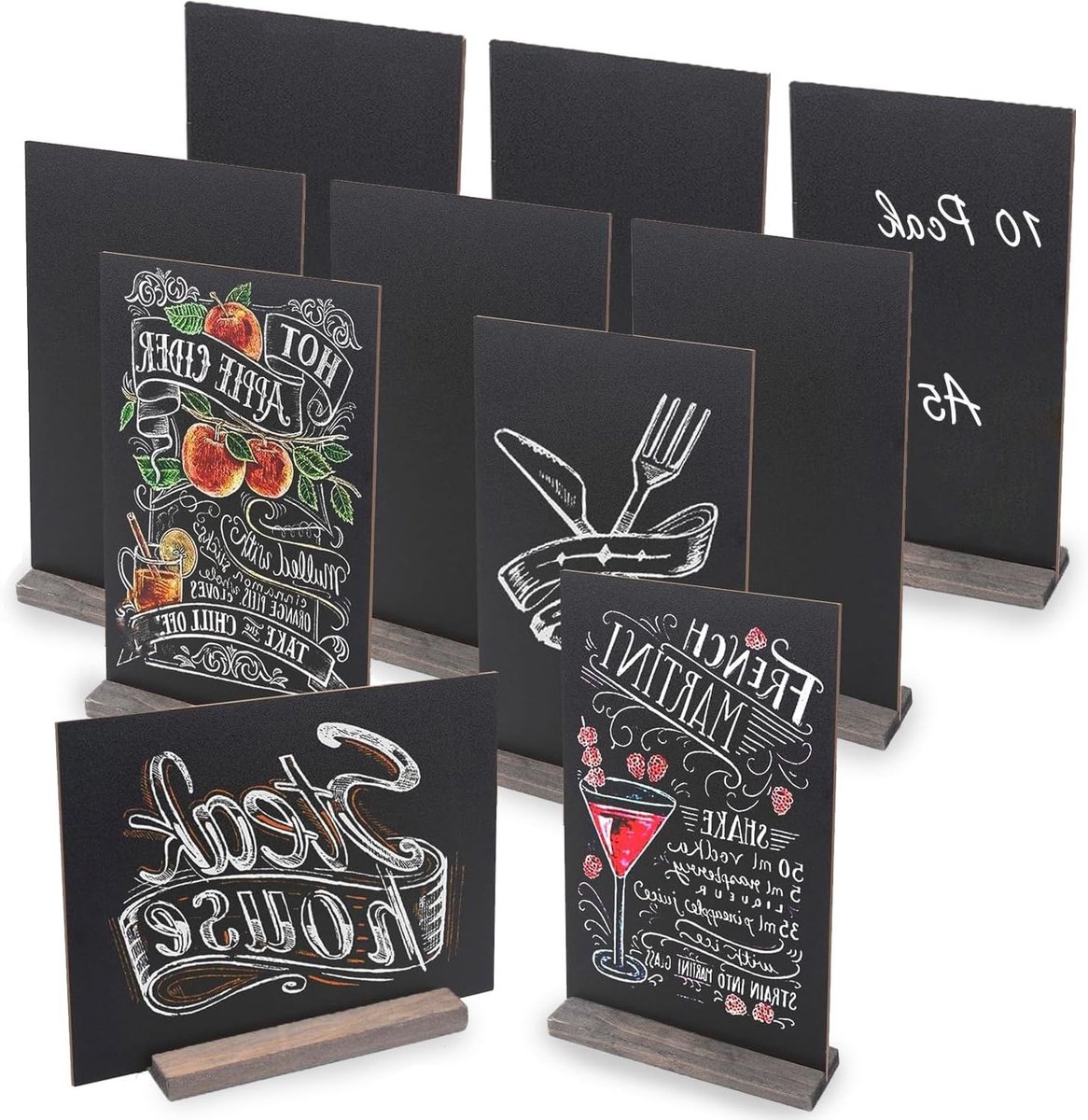 10 Kleine Schoolbordjes 22.5 x 15.2 cm, Mini Borden voor Bruiloften, Restaurants en Voedselpresentatie