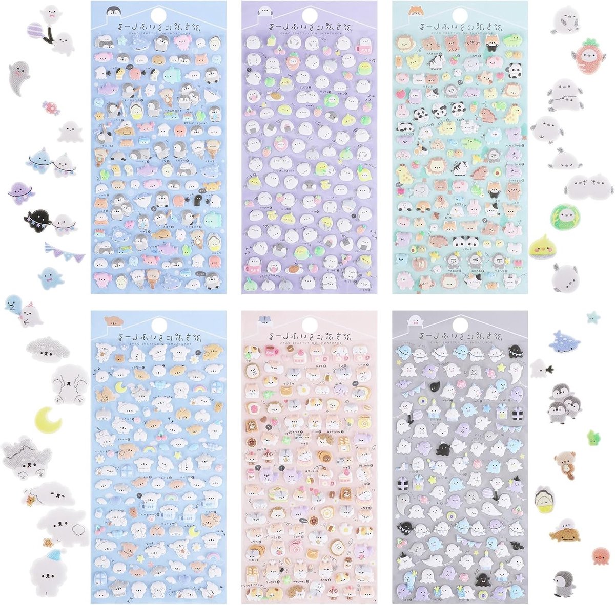 600+ 3D Puffy Stickers - Schattige Mini Stickers voor Kinderen, Kawaii Dieren, Waterdichte DIY Stickers voor Mobiele Apparaten en Creatieve Projecten