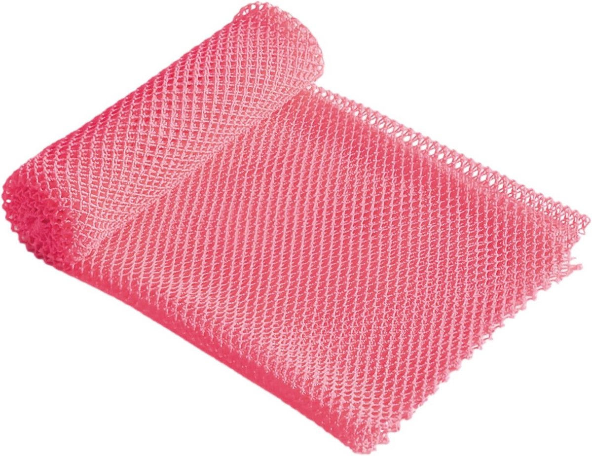 Lange Bad Spons met Knopen, Exfoliërende Lichaamsborstel, Rugschrobber en Huidverzachter, Rekbaar tot 160 cm, Roze, Ideaal voor Diepe Reiniging en Verzorging van de Huid