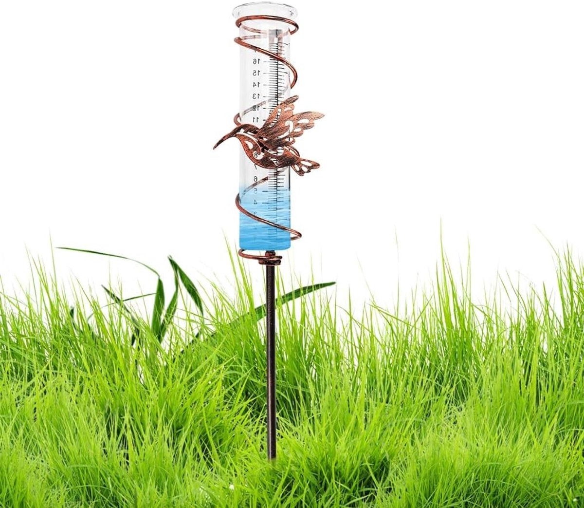 Frostbestendige regenmeter voor buitengebruik - Glas regenwatermeter met grondpen voor tuin en gazon, ideaal voor het meten van neerslag en regenhoeveelheid