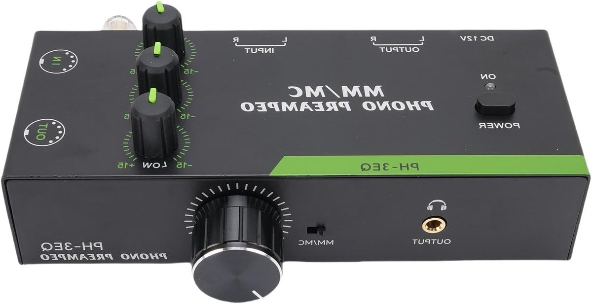 Phono Voorversterker - Platenspeler Versterker - Muziek Luisteren - MM MC Compatibel - Compact Formaat - Metaal