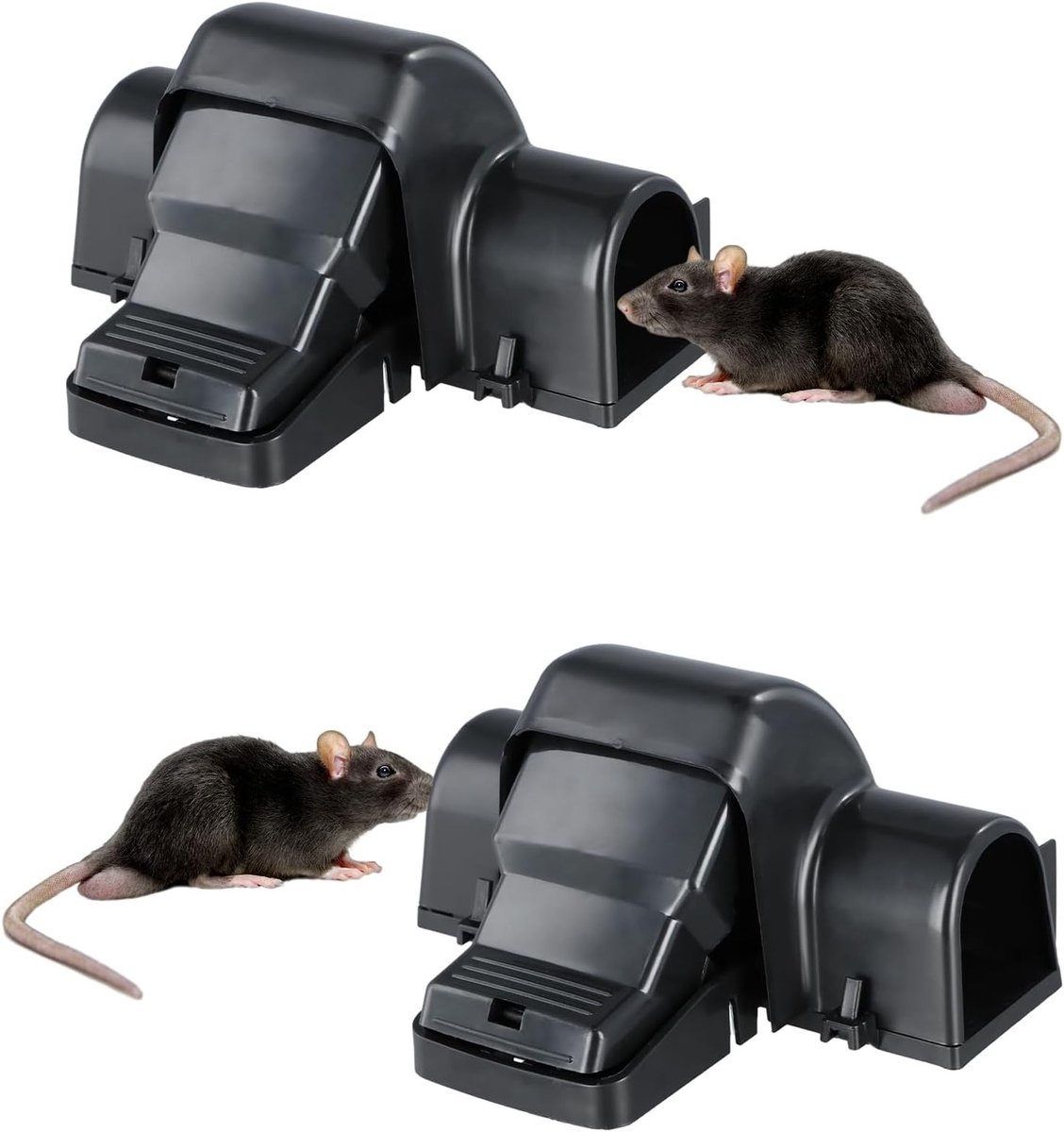 2 Stuks Muizenvallen, Effectieve Rat- en Muizenvallen voor Binnen en Buiten, Dierenvriendelijke Vallen voor Keuken en Tuin, Inclusief Flap en Geen Rodent Bait