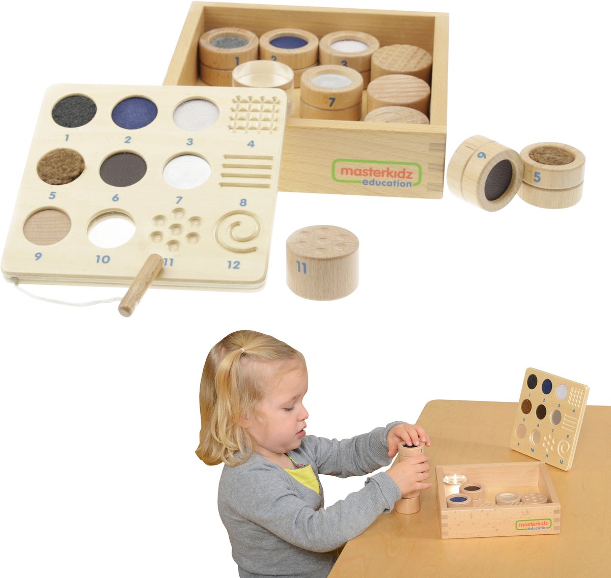 Raad door aanraking materiaal en textuur 12 Montessori-elementen - UNI