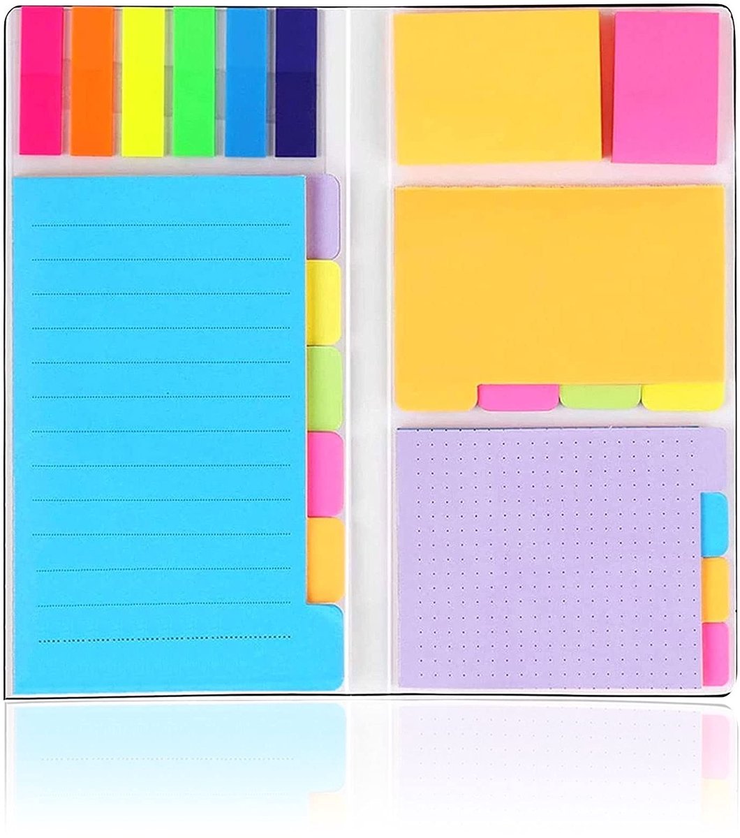 Dailygoods - Dailygoody - Sticky Notes Set - Beschrijfbare Etiketten - Draagbaar Ontwerp - 5 Formaten - Perfect voor Kantoor en Huishouden - Handig voor School en