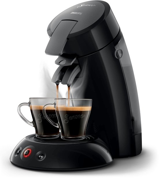 Philips Senseo Original Koffiepadmachine HD6553/67 – Keuze uit 1 of 2 Kopjes – Automatische Uitschakeling – Duurzame Materialen – Zwart
