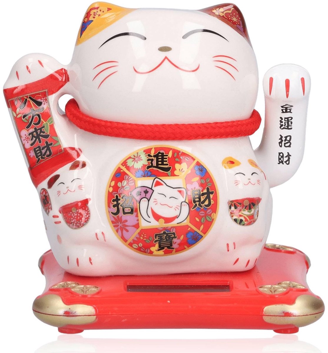 Dailygoods - Dailygoody - Lucky Fortune Cat - Gelukkige kat - Keramisch decoratief ornament - Kleur 01 - Feng Shui gelukskat - Perfect voor thuis en winkel - Chine...