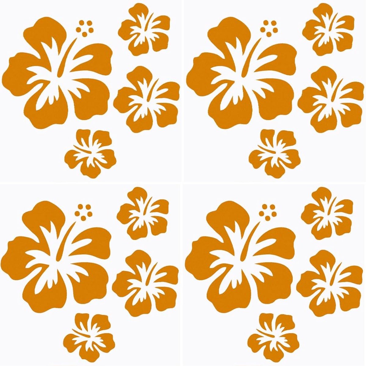 Dailygoods - Dailygoody - Hawaiiaanse Hibiscus Bloem Auto Sticker - Reflecterende Zelfklevende Auto Accessoires - Gouden Laser - Zonbescherming - Automotive Exteri..