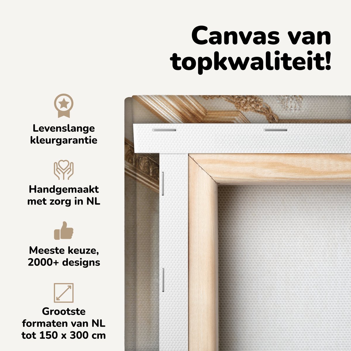 Canvas schilderij 80x60 cm - Wanddecoratie Villa met een marmeren vloer en een kroonluchte