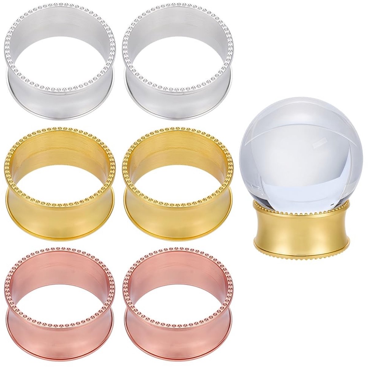 Dailygoods - Set van 6 Kristallen Balstandaards voor Presentaties