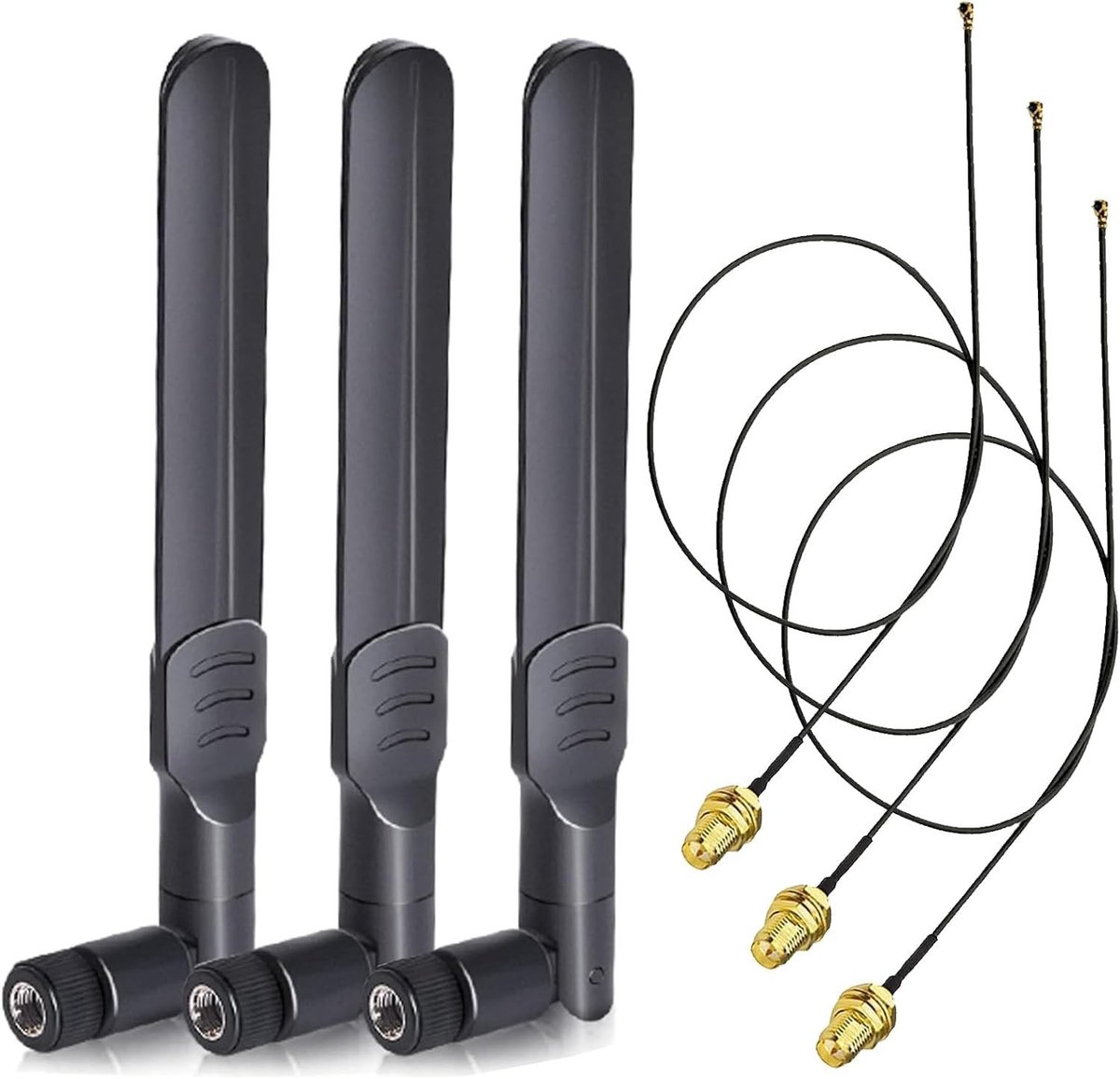 Dailygoods - Dailygoody - WLAN-antenne - Dual-band - 8dBi - 28 cm - RP-SMA-stekkerantenne - Verbeter je verbinding - Geschikt voor routers - 3-pack