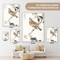 Une estampe japonaise d'un oiseau sur une branche fleurie, présentée en différentes tailles: 30x40, 50x70, 60x80, 90x120 et 120x160.