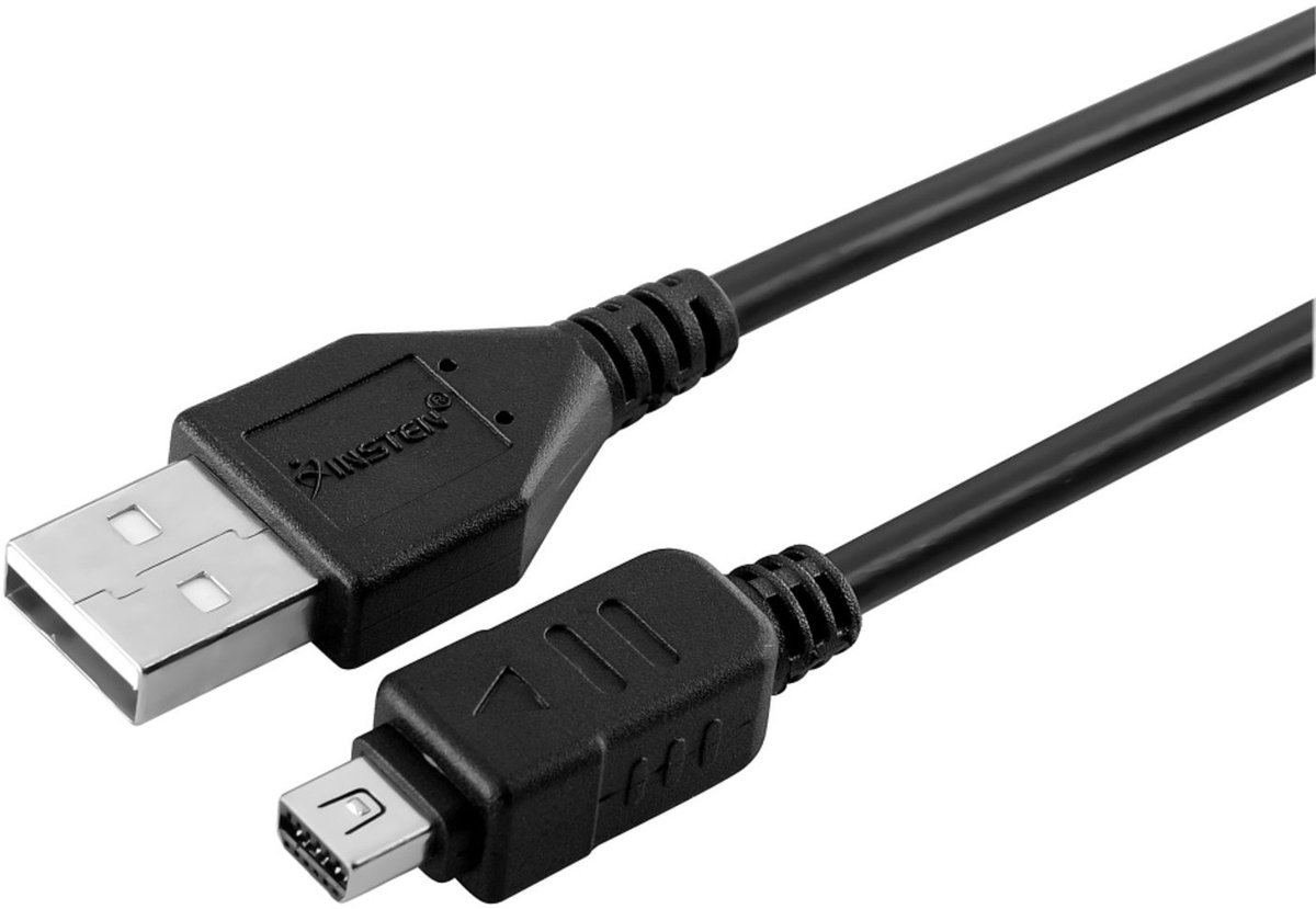 Dailygoods - Dailygoody - Vervangende USB 12-pins kabel - Olympus compatibel - Duurzaam en betrouwbaar - 12-pins formaat - Voor camera's en digitale apparaten - Id