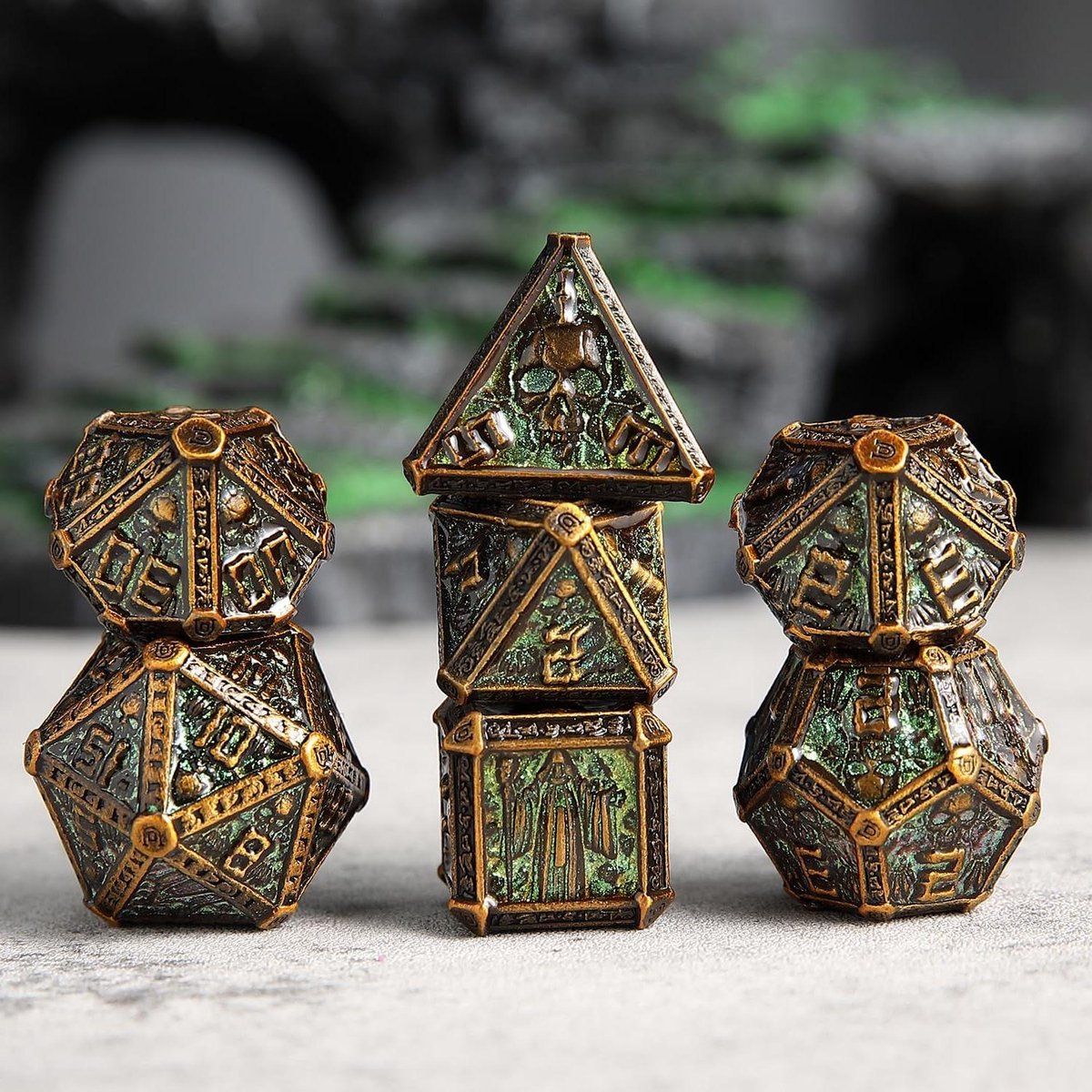 Metalen DND Dobbelstenen - RPG Dobbelstenen - Rollenspellen - Zinklegering - 7 stuks - Goud