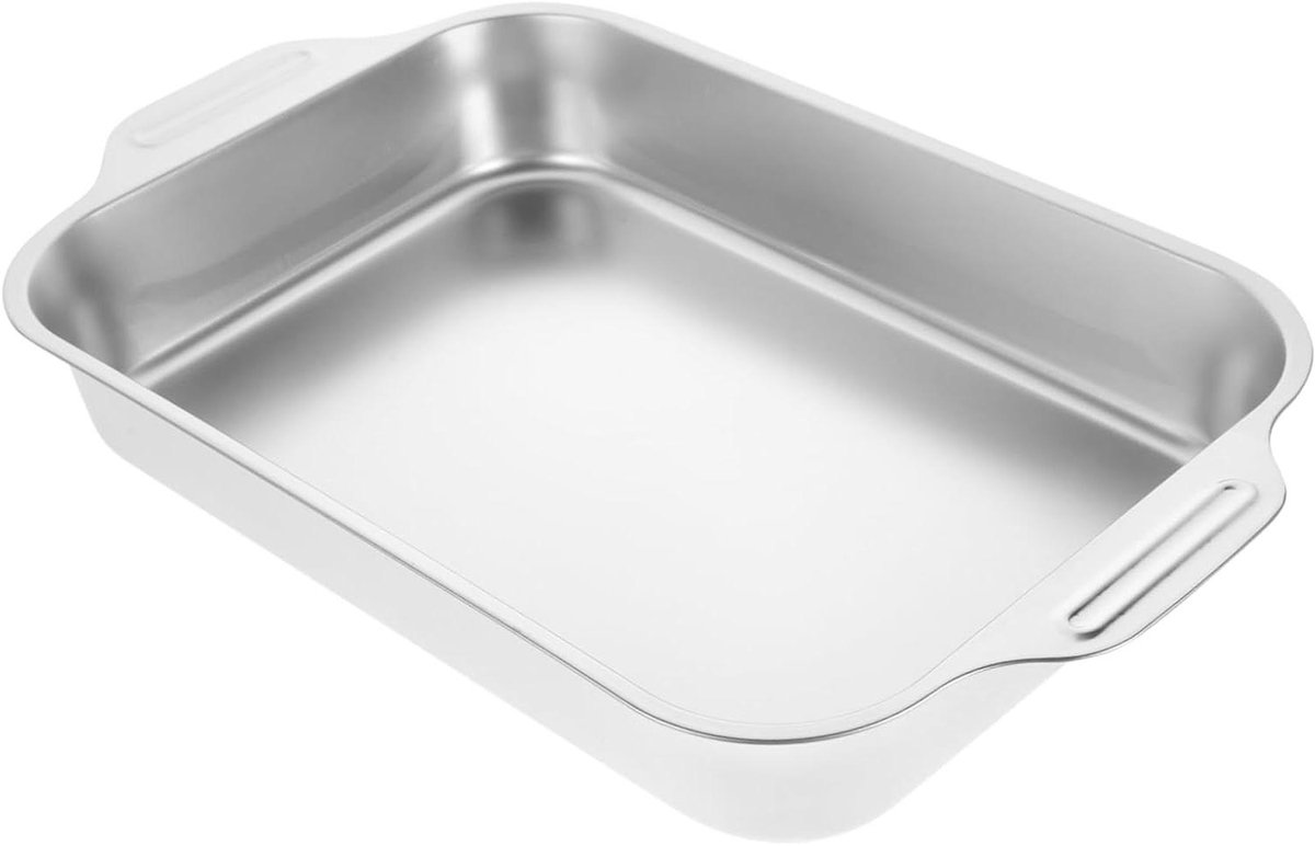 Braadslede Roestvrij Staal - Ovenschaal Bakplaat - Bakken en Braden - Stevige Constructie - 35.5 x 21.7 x 5.3 cm