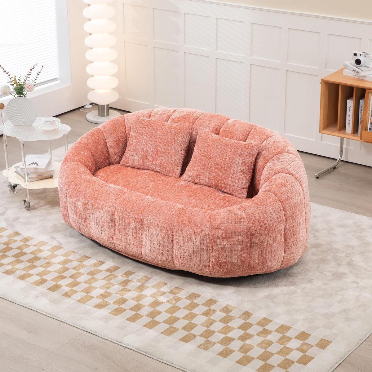 Zitzak Bank - Luie Sofa - Ontspannen Thuis - Hoge Rugleuning - 150 x 95 x 63 cm - Roze