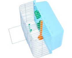 Draagbare Vogelkooi met Zitstok, Voederbak en Waterdispenser, Lichtgewicht Reiskooi voor Papegaaien en Kleine Dieren, Ideaal voor Veilig Vervoer en Comfortabele Reizen