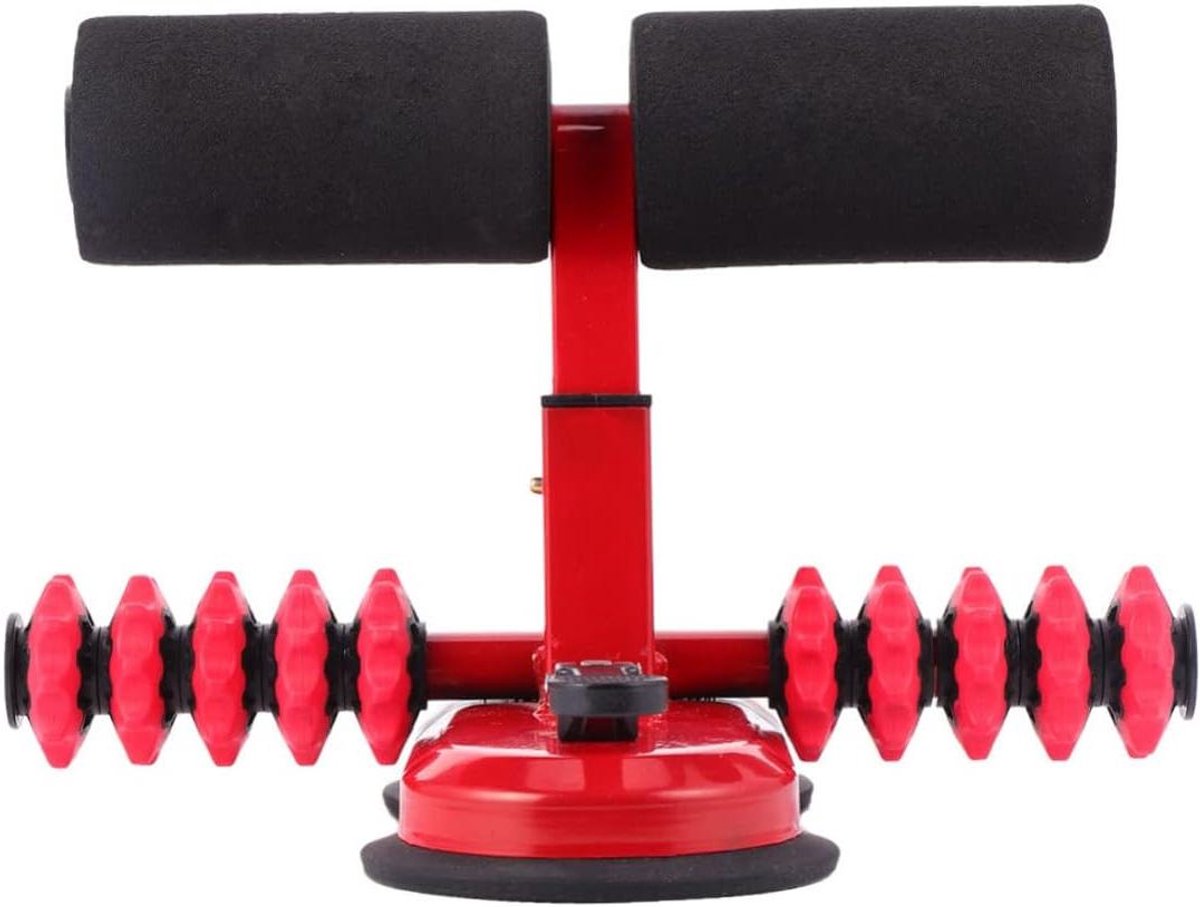 Sit-up Hulpapparaat - Buikspier Trainer - Buikspieroefeningen - Sterke Zuignap - 28x23x21 cm - Rood