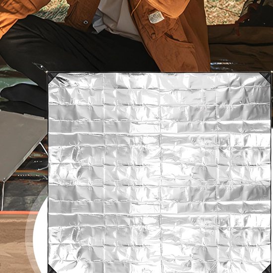 Campingmat Aluminiumfolie - Isolerende Schuimmat - Buiten Kamperen - Waterdicht en Warmte-isolerend - 180 x 200 cm - Zilver — afbeelding 3