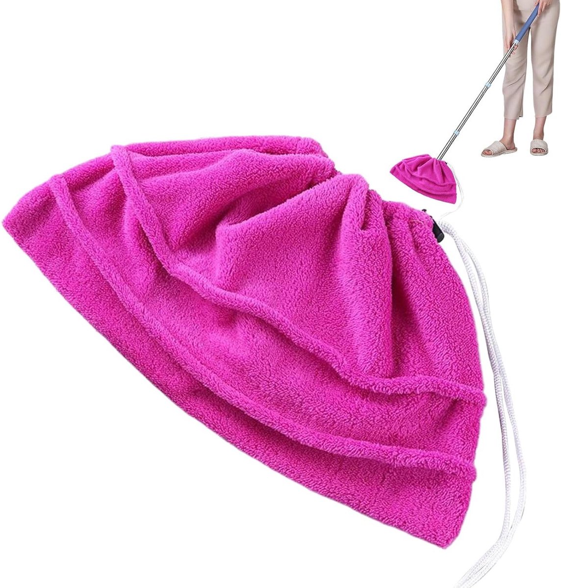 Bezemhoes - Zwabber Bezem - Vloeren Schoonmaken - Wasbaar Microvezel - 25x35cm - Roze