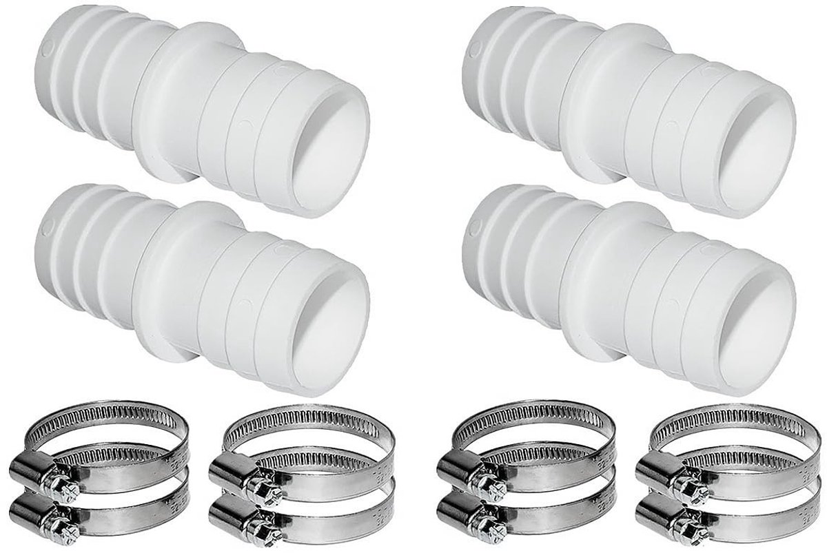Dailygoody - Slangkoppelingen - Universele zwembadslangadapter - 32 mm tot 38 mm - Roestvrijstalen slangklemmen - Duurzaam kunststof - Geschikt v