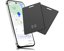 Sander Shop 2 pièces Traceur de portefeuille pour Android, carte de suivi intelligente rechargeable sans fil, carte de suivi de portefeuille mince compatible avec l'application Google Localiser mon appareil (uniquement Android), noir