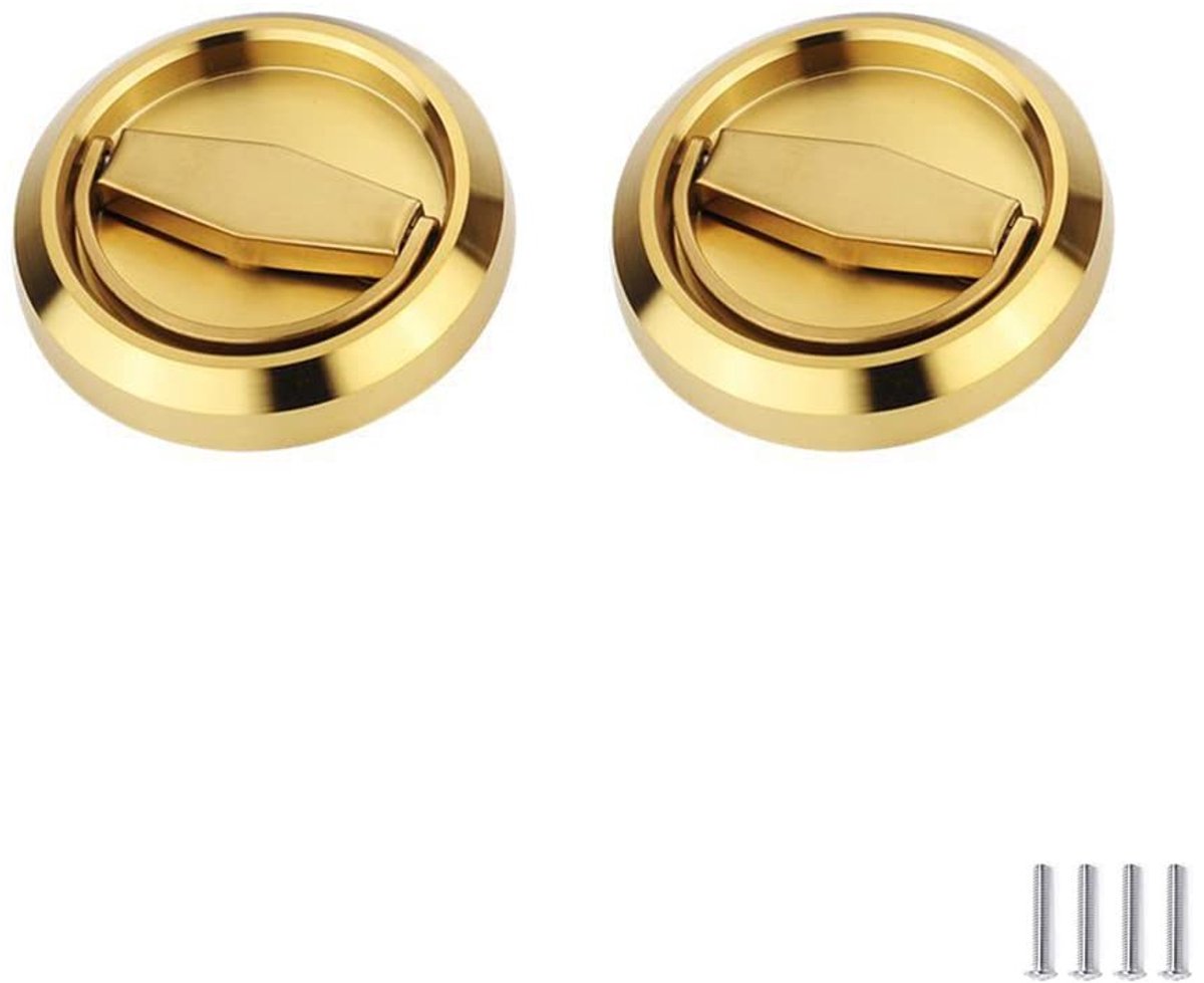 Dailygoody - Verzonken Deurklink - Ronde Flush Pull Handvat - Modern Design - Roestvrij staal - Kast Deur Klink - Ideaal voor Meubilair - 2 Stuks