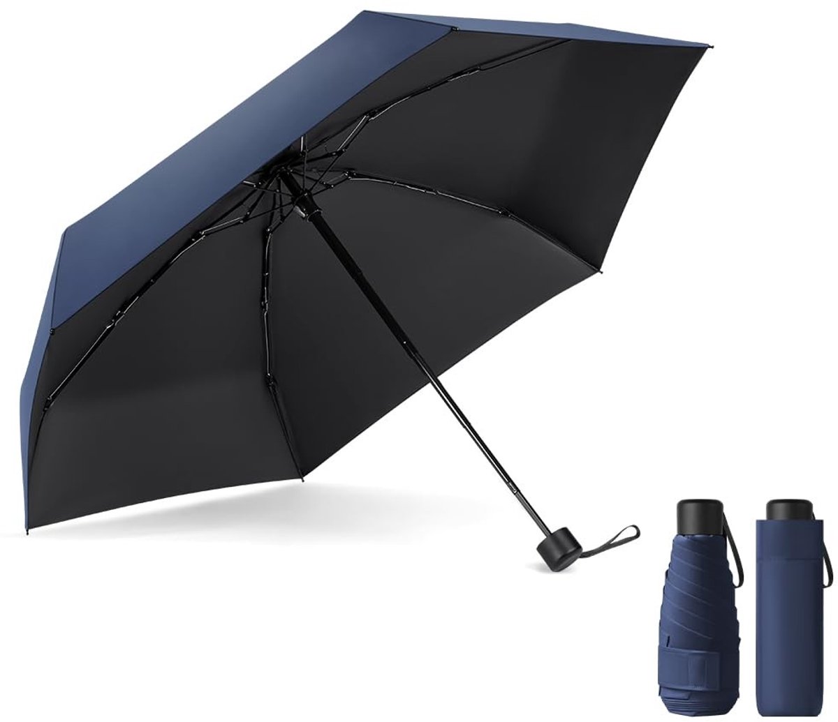 Dailygoody - Mini paraplu - Vouwparaplu - UV-bescherming - Mini formaat - Reisparaplu - Windbestendig en ultralicht - Geschikt voor Dames, Heren en K