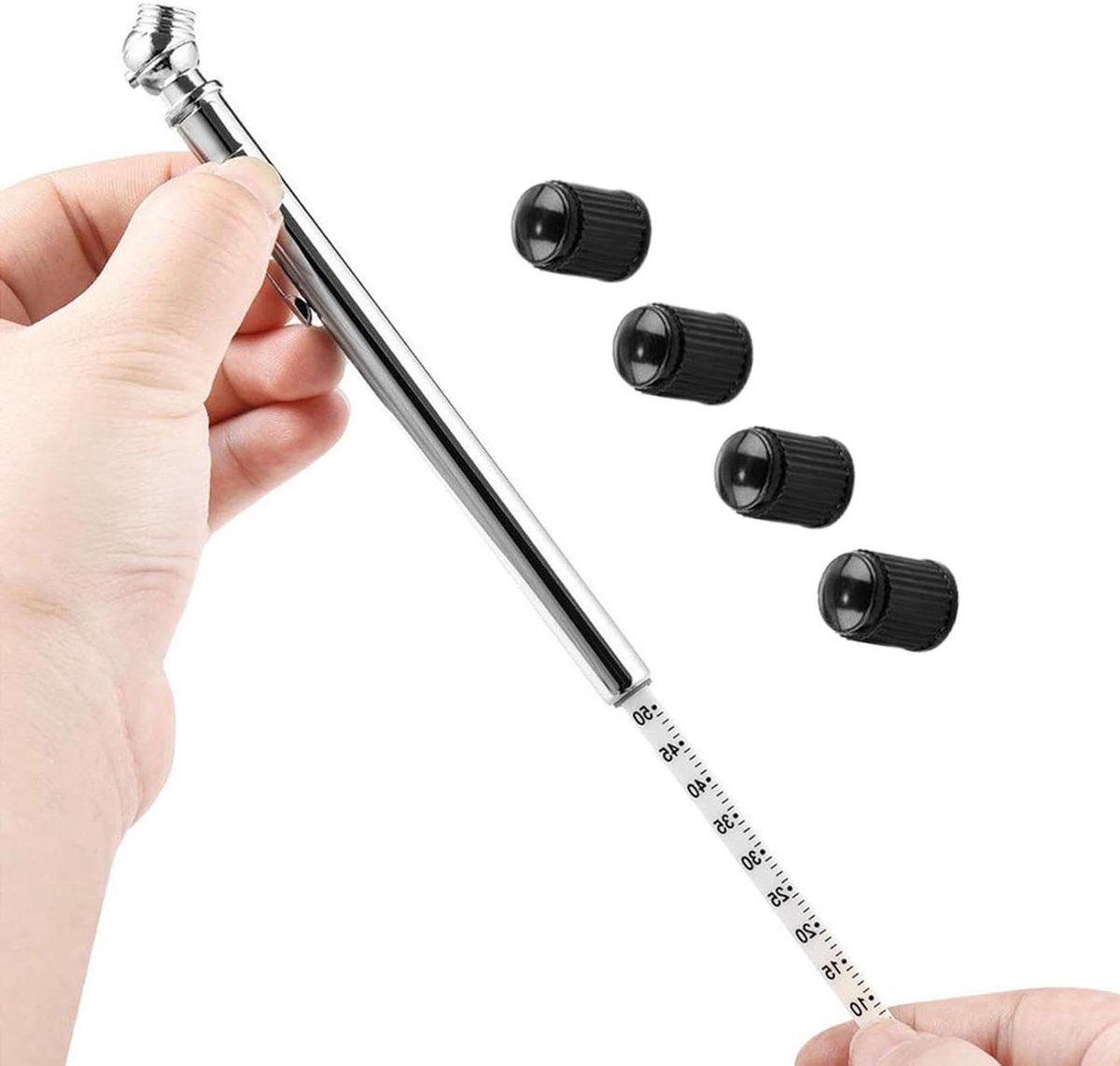 Potlood Bandenspanningsmeter - Bandenmeter - Verkeersveiligheid - Zeer nauwkeurig - 14.6 cm - Zilver