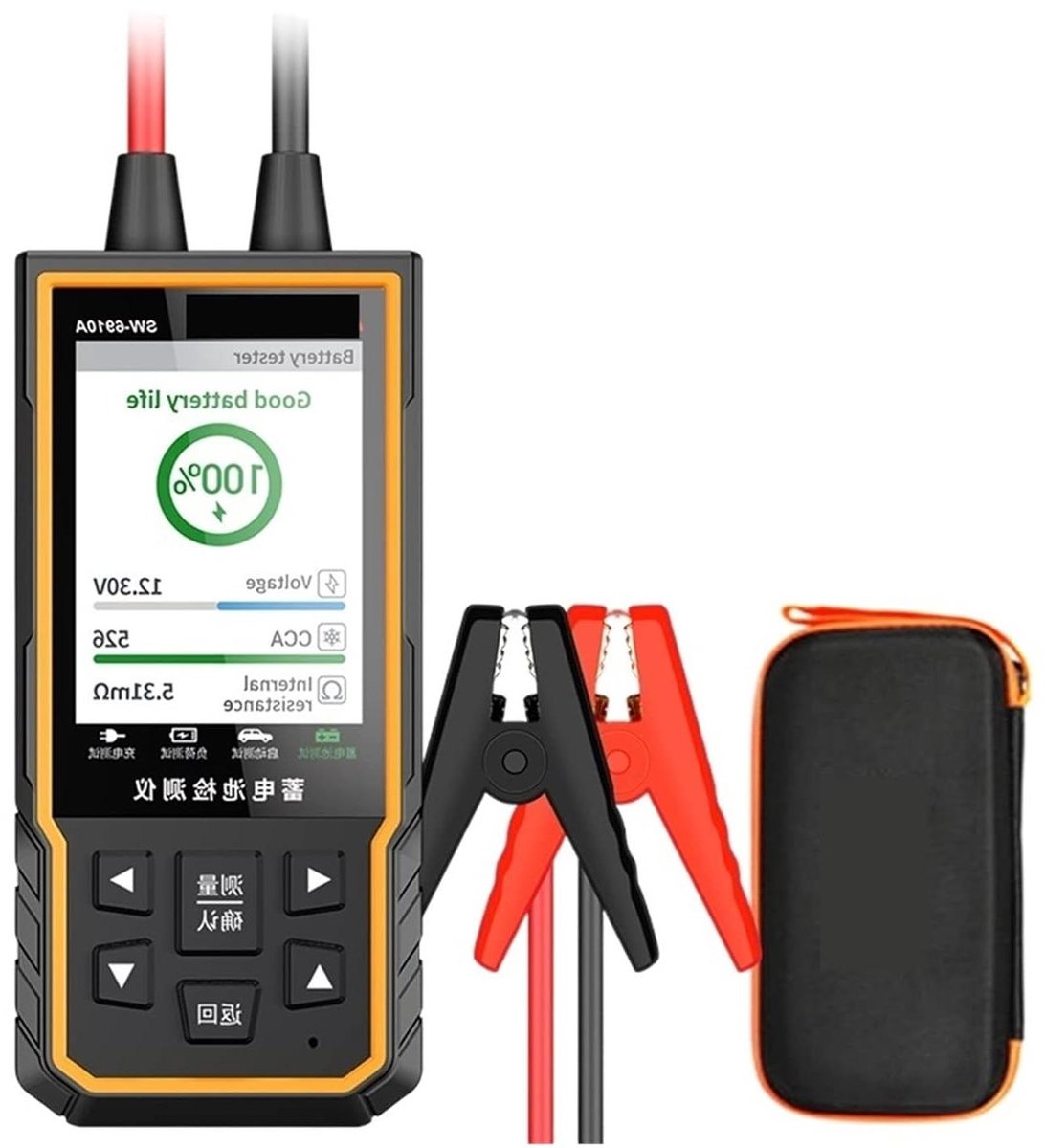 Batterijtester - Accu controle - Voertuigonderhoud - Digitaal display - 12V 24V - Zwart