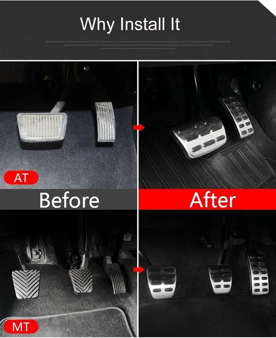Pedaalhoezen Set - Auto Accessoires - Verbeter Rijervaring - Antislip Ontwerp - 3 Stuks - Zwart — afbeelding 3
