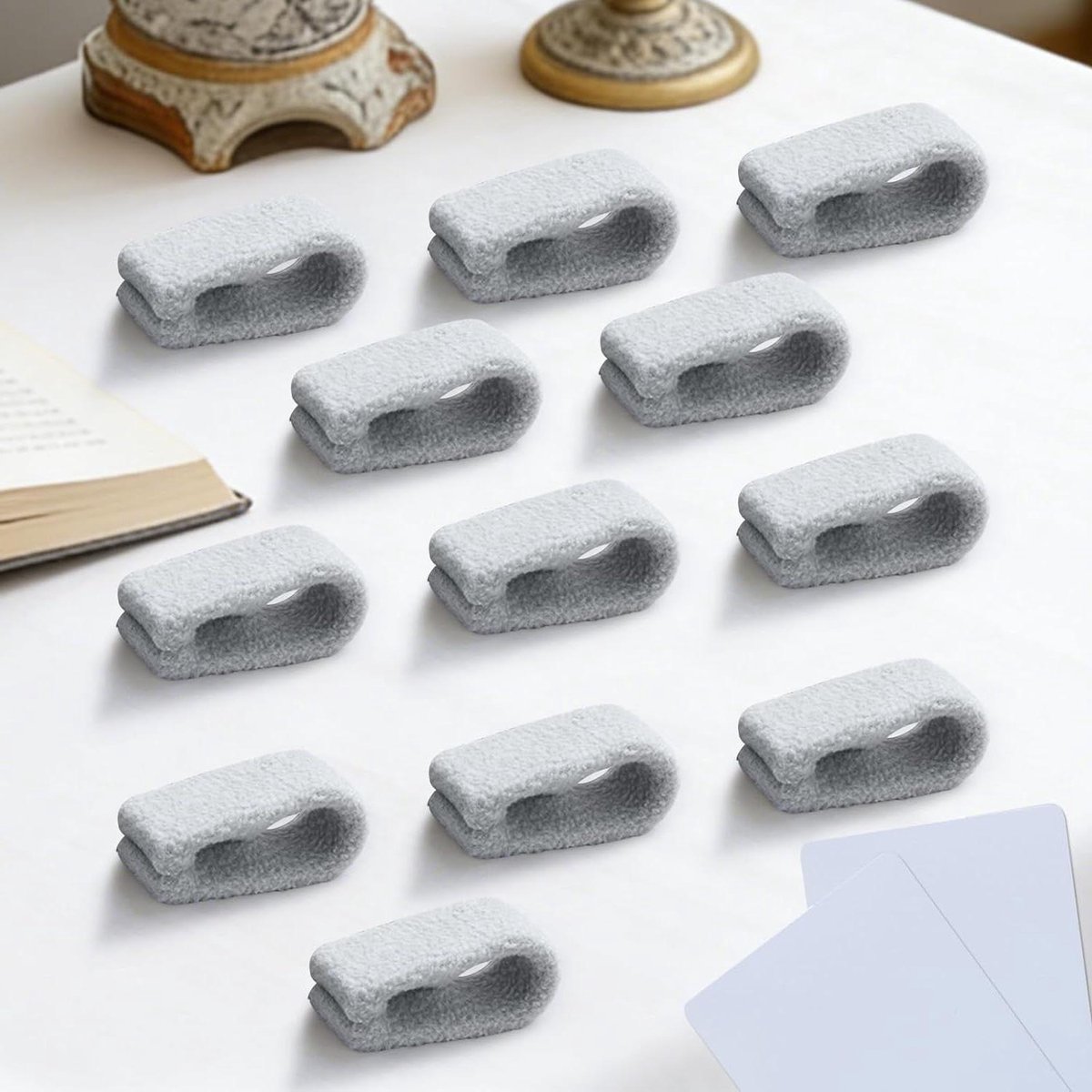 Dekbedovertrekclips - Dekclips houders - Bed Opmaken - Antislip grip - 12 stuks - Grijs