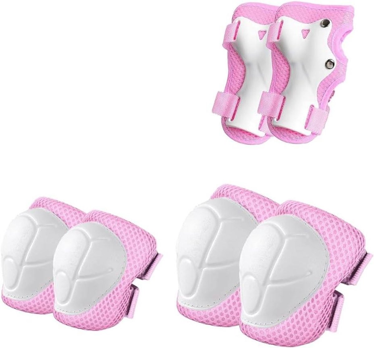 Kinder Beschermingsset - Veiligheidset Peuters - Buitensport Activiteiten - Schokabsorberende PP-schaal - 6-delig - Roze