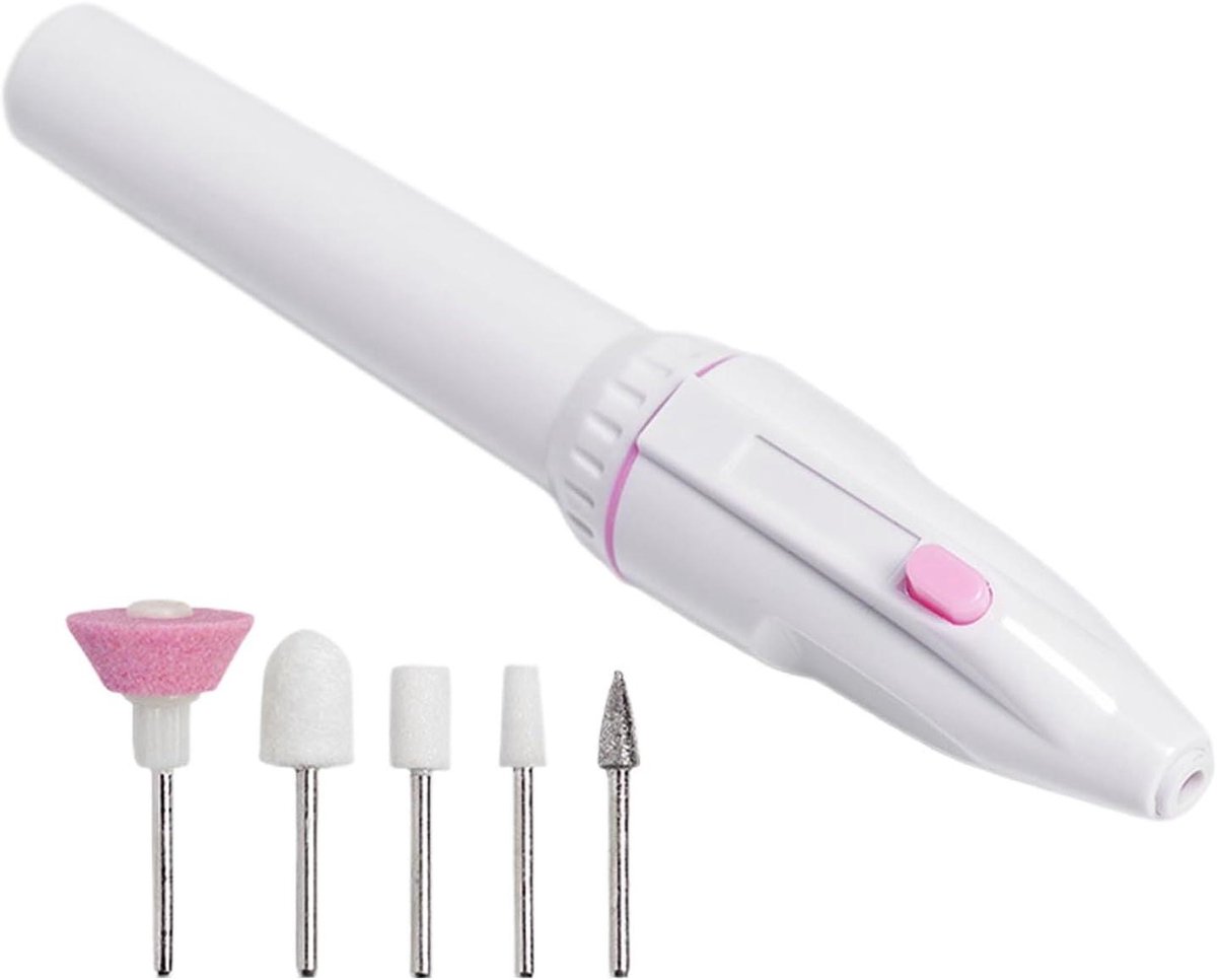 Elektrische Nagelvijl - Nagelboormachine Set - Nagels Vormgeven - Draadloos Werking - Compact Formaat - Wit
