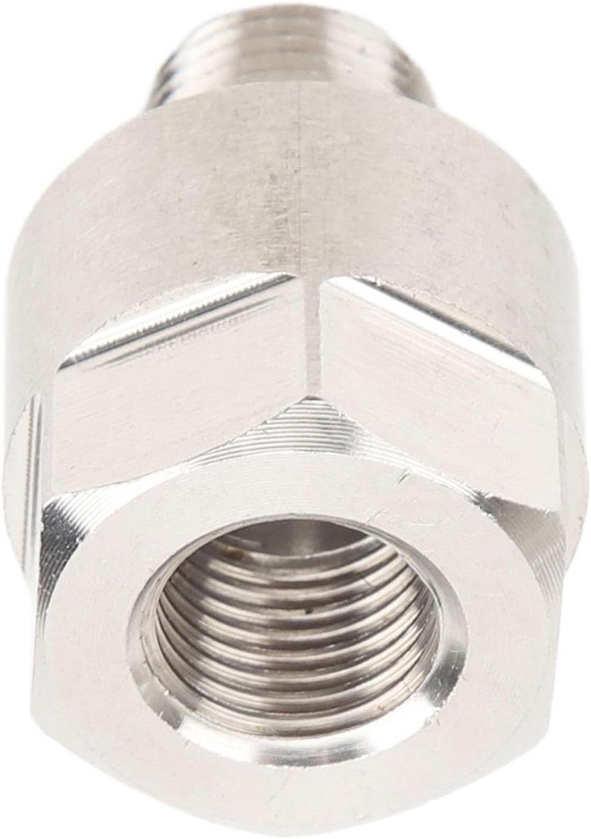 Oliedrukmeter Adapter - Manometer Connector - Systeem Meten - Precisie Bewerkt - 1/8 NPT M10x1 - Zilver