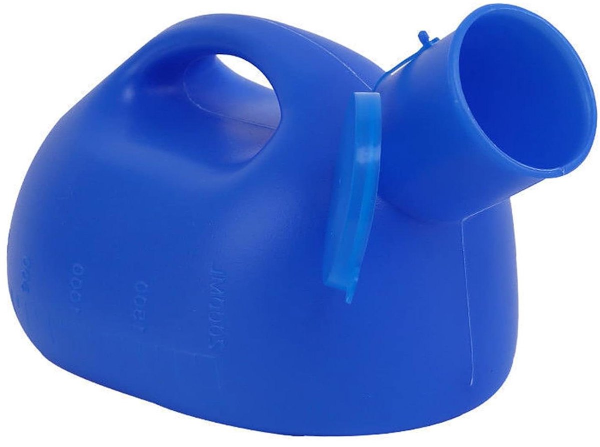 Urinefles met Deksel - Draagbaar Urinoir - Nachtelijk Gemak - Grote Capaciteit - 2000 ml - Transparant