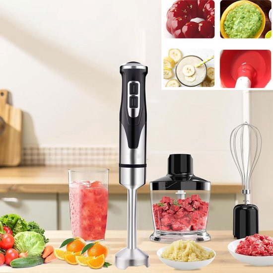 Staafmixer Set - Keukenmixer - Eten Bereiden - 5-in-1 Functies - 600ml Maatbeker - Zwart — afbeelding 5