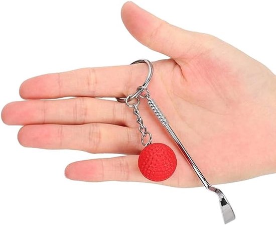 Golfbal sleutelhangers - Accessoires voor golfers - Sportaccessoire - Realistisch ontwerp - 6 stuks - Zilver met kleur — afbeelding 3